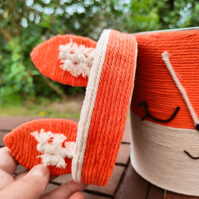 Boîte de rangement renard/boîte à malice/boîte ronde tissée/décor naturel/boîte recyclée/fait-main en France
