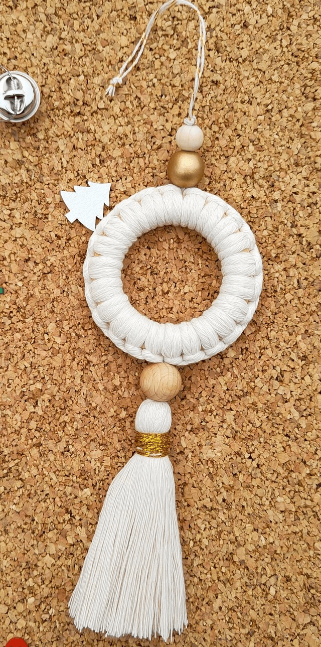 Ornements de Noël en macramé/petite suspension murale bohème pour sapin/décoration de Noël/boho chic/décorations en plusieurs couleurs/fait-main 